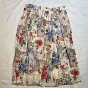 Vintage Alfred Dunner PETITE Floral Pleated Skirt size 12 large